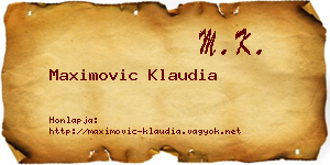 Maximovic Klaudia névjegykártya